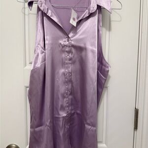 New York & Company Light Purple Satin Blouse